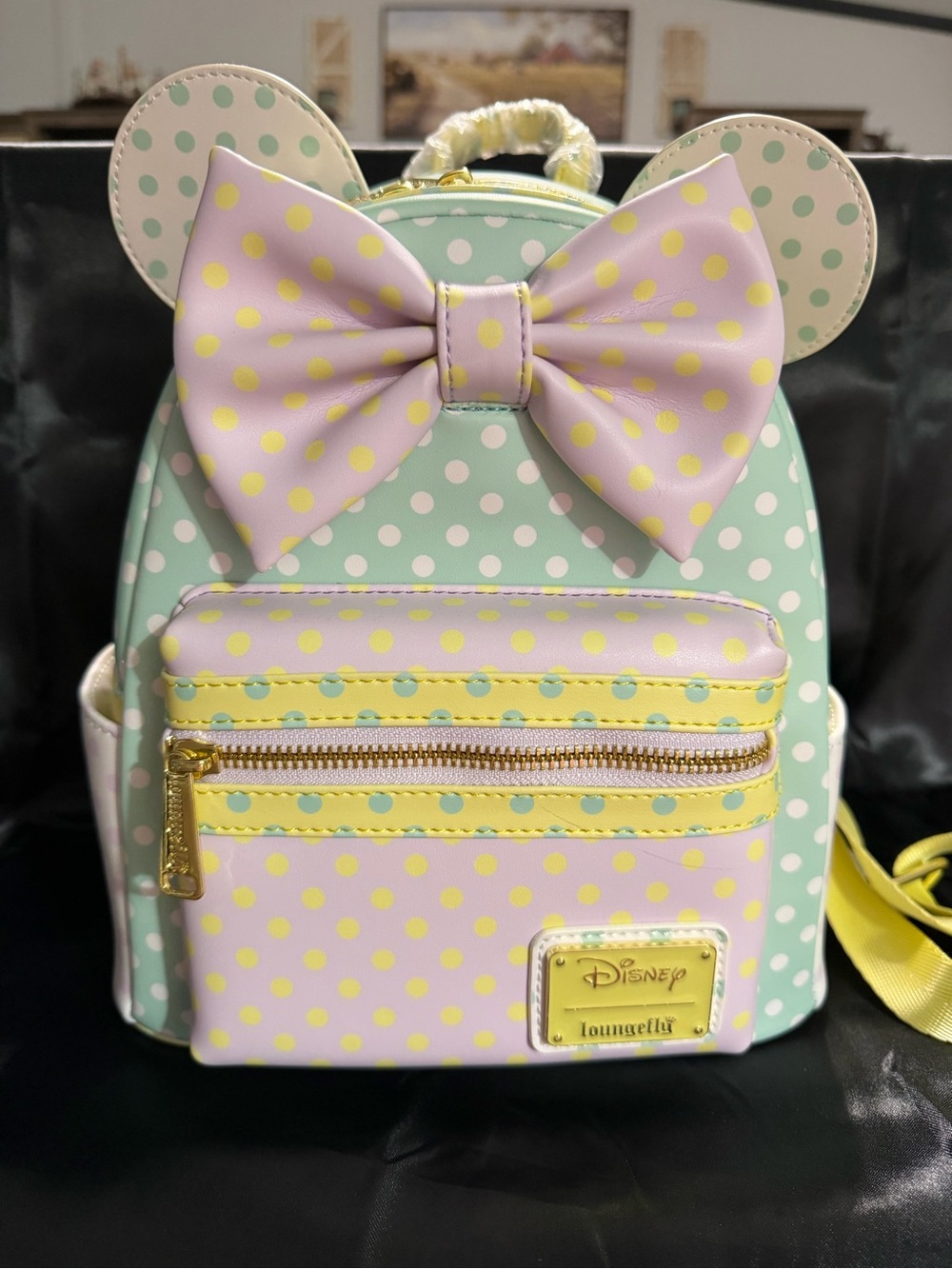 Disney Pastel Polka Dot Bow Mini Backpack - Mint, Pink & Yellow